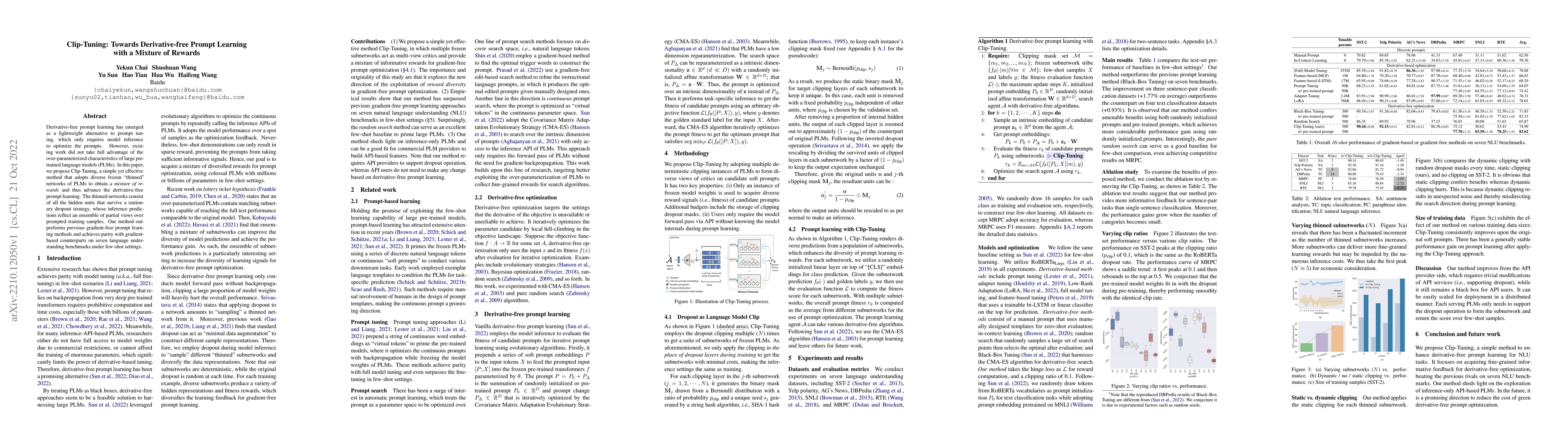 Thumbnail for Clip-Tuning: Towards Derivative-free Prompt Learning with a Mixture of
  Rewards