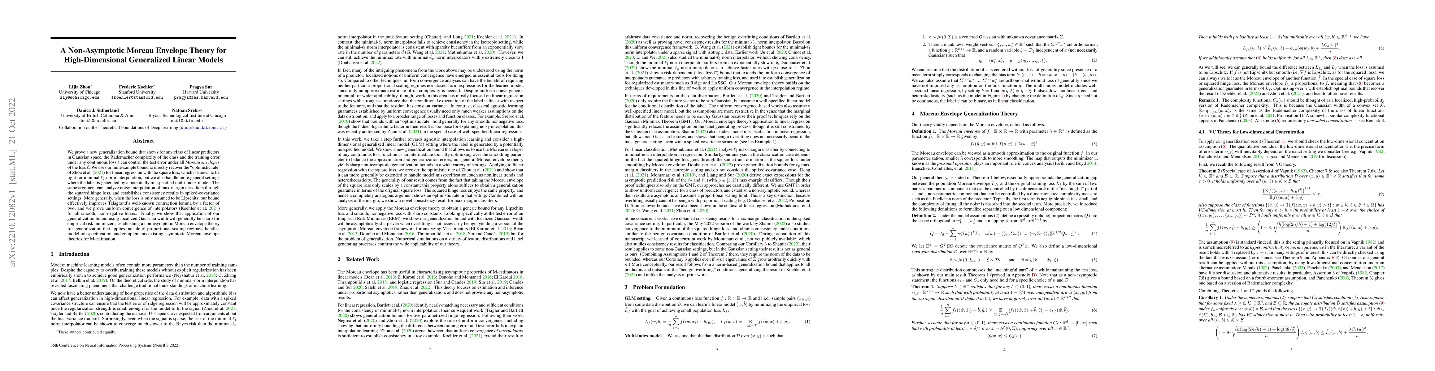 Thumbnail for A Non-Asymptotic Moreau Envelope Theory for High-Dimensional Generalized
  Linear Models