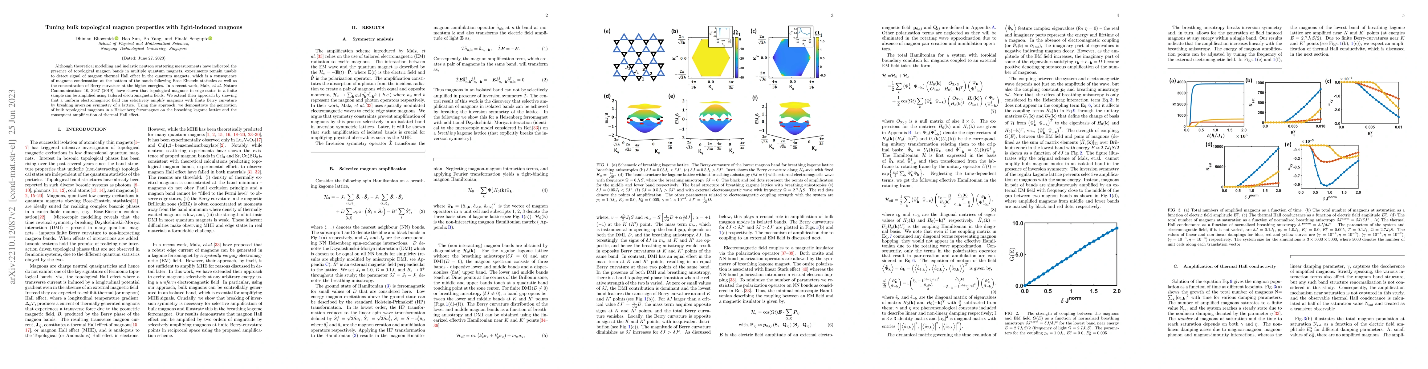 Thumbnail for Tuning bulk topological magnon properties with light-induced magnons
