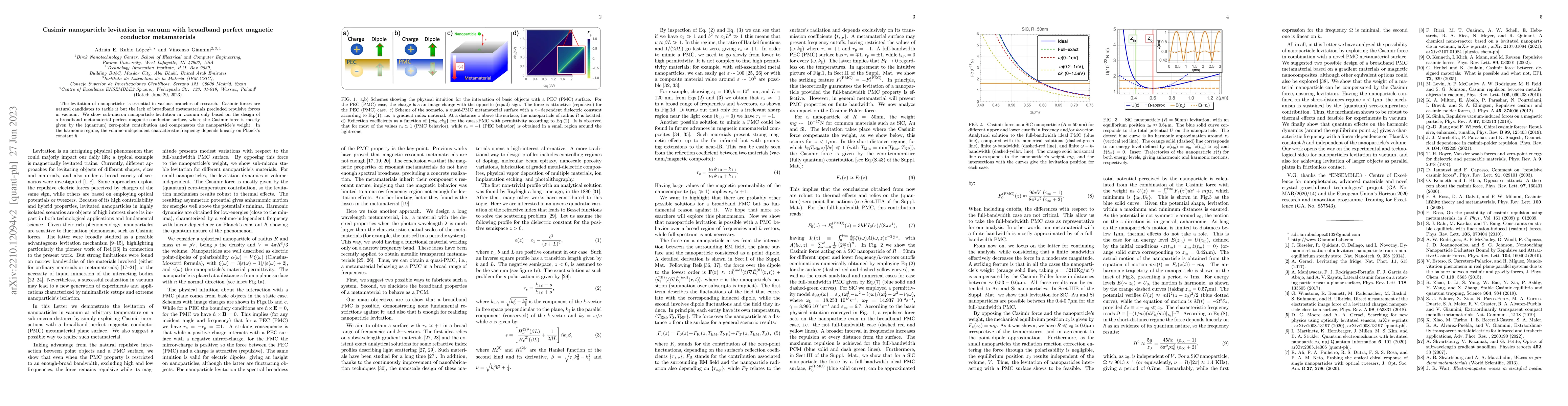 Thumbnail for Casimir nanoparticle levitation in vacuum with broadband perfect
  magnetic conductor metamaterials