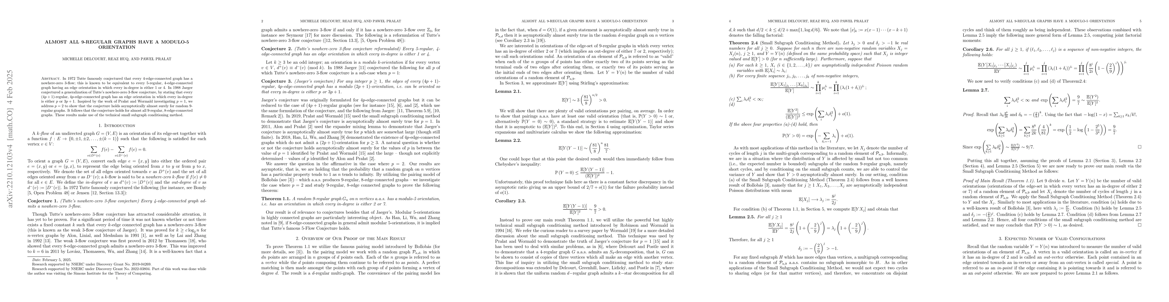 Thumbnail for Almost all 9-regular graphs have a modulo-5 orientation