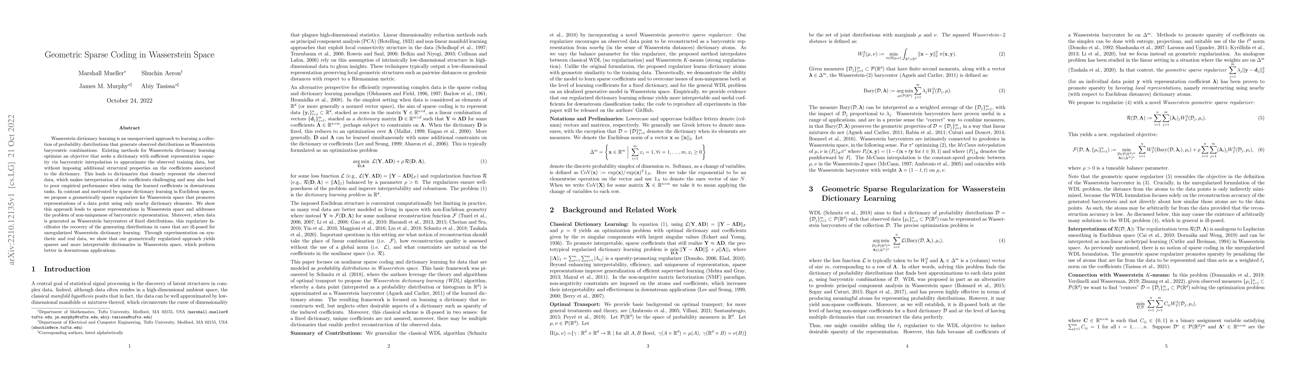 Thumbnail for Geometric Sparse Coding in Wasserstein Space