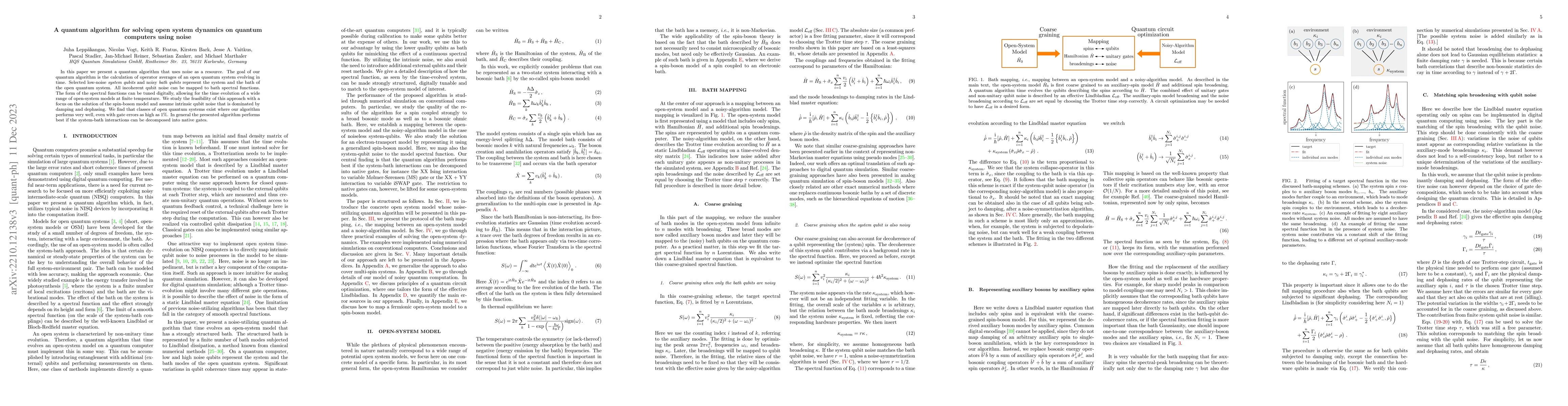 Thumbnail for A quantum algorithm for solving open system dynamics on quantum
  computers using noise