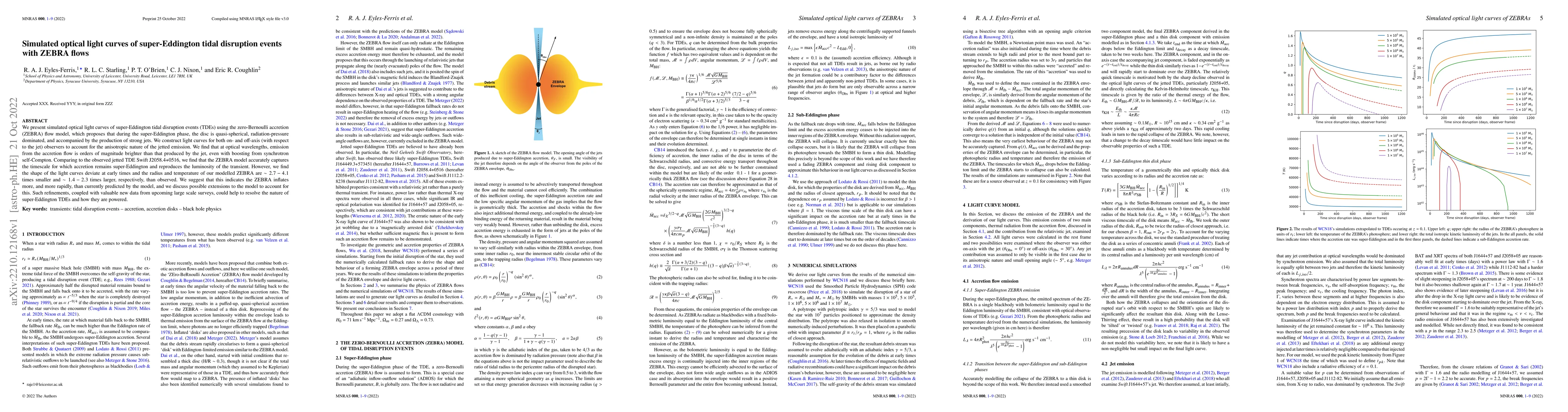 Thumbnail for Simulated optical light curves of super-Eddington tidal disruption
  events with ZEBRA flows