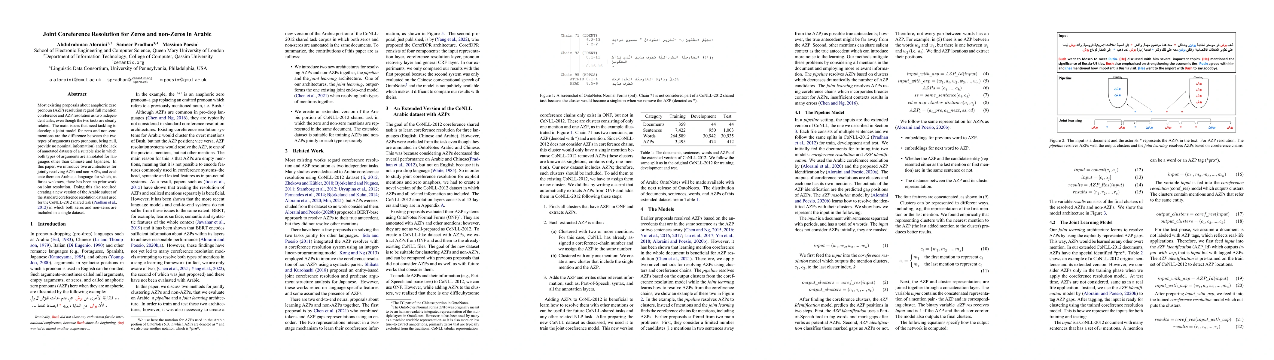 Thumbnail for Joint Coreference Resolution for Zeros and non-Zeros in Arabic