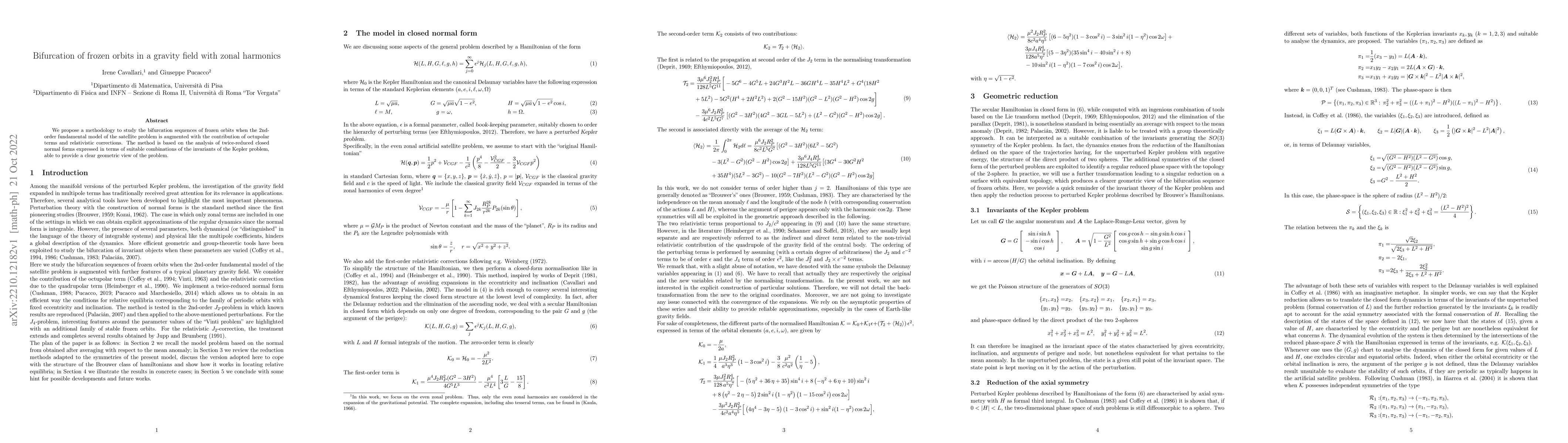 Thumbnail for Bifurcation of frozen orbits in a gravity field with zonal harmonics