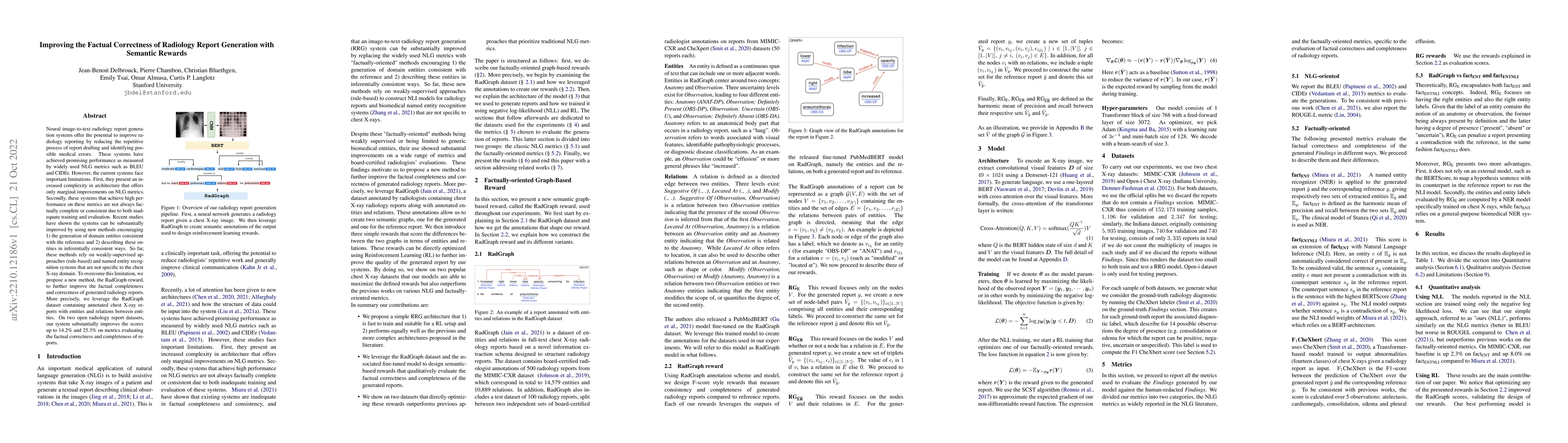 Thumbnail for Improving the Factual Correctness of Radiology Report Generation with
  Semantic Rewards