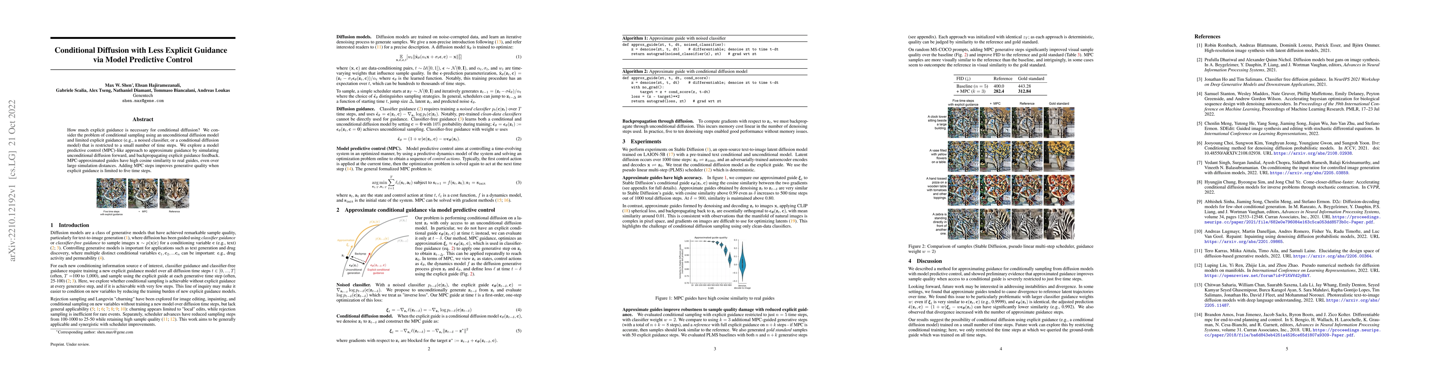 Thumbnail for Conditional Diffusion with Less Explicit Guidance via Model Predictive
  Control