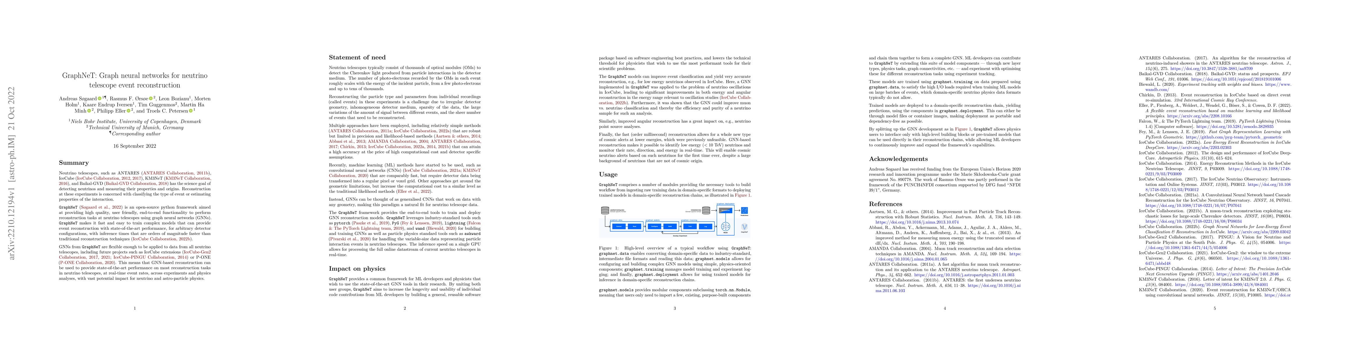 Thumbnail for GraphNeT: Graph neural networks for neutrino telescope event
  reconstruction