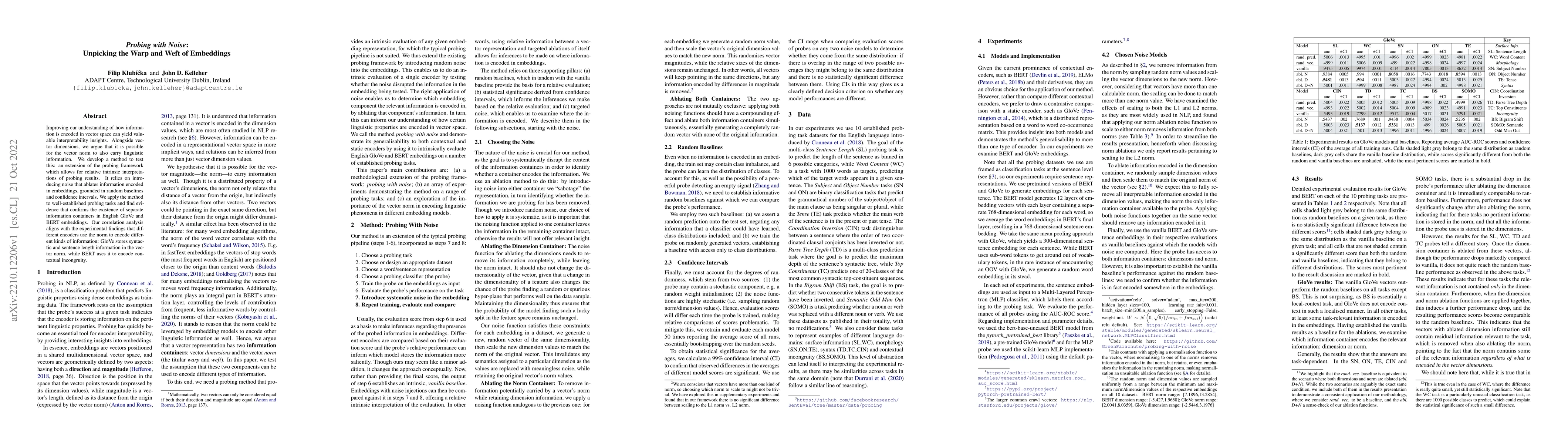 Thumbnail for Probing with Noise: Unpicking the Warp and Weft of Embeddings