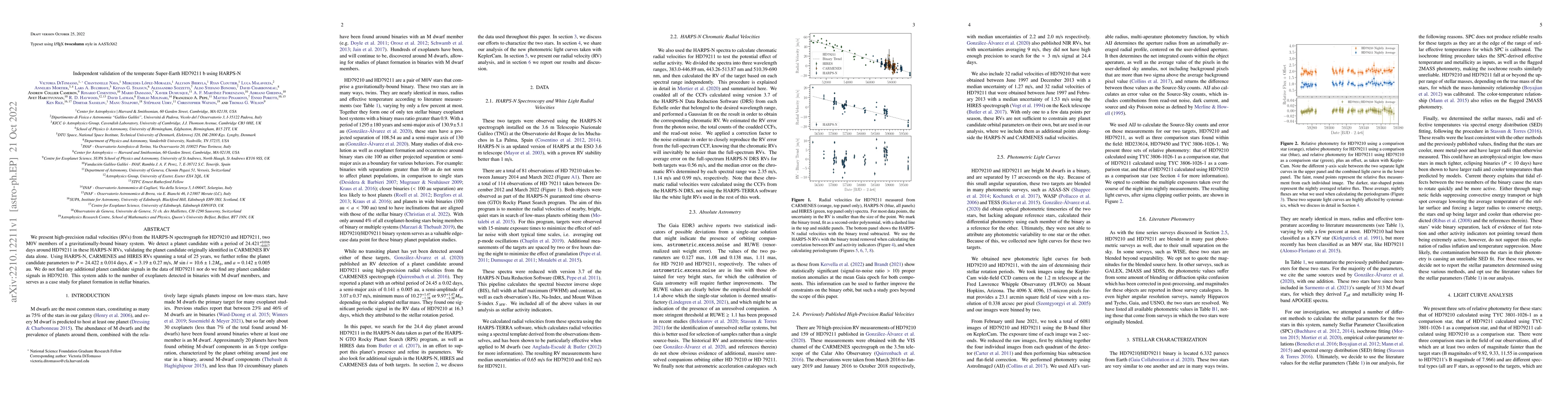 Thumbnail for Independent validation of the temperate Super-Earth HD79211 b using
  HARPS-N