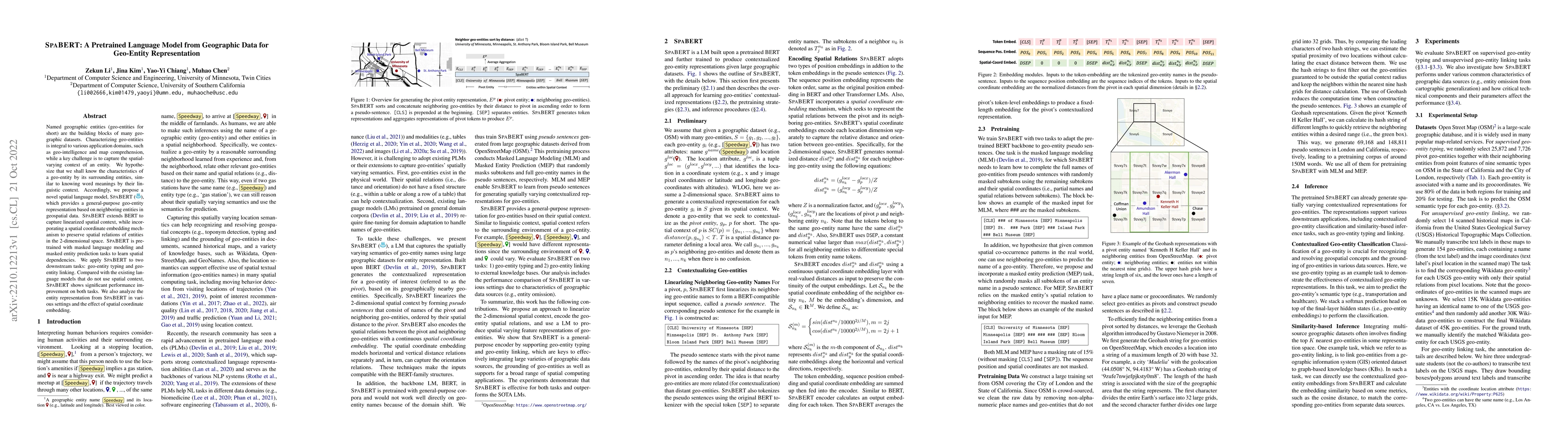 Thumbnail for SpaBERT: A Pretrained Language Model from Geographic Data for Geo-Entity
  Representation