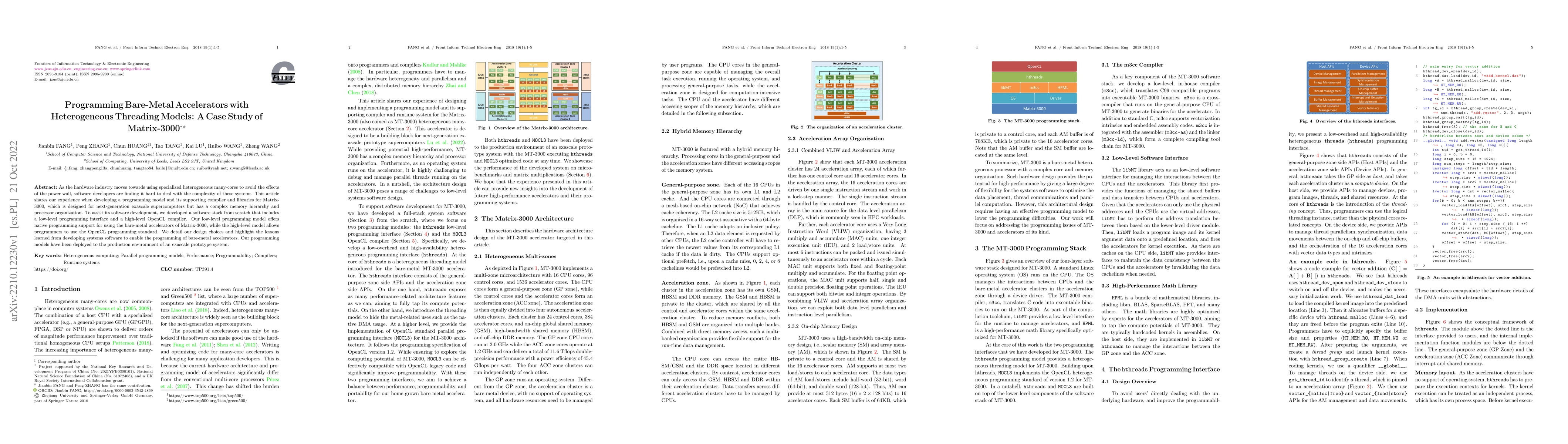 Thumbnail for Programming Bare-Metal Accelerators with Heterogeneous Threading Models:
  A Case Study of Matrix-3000