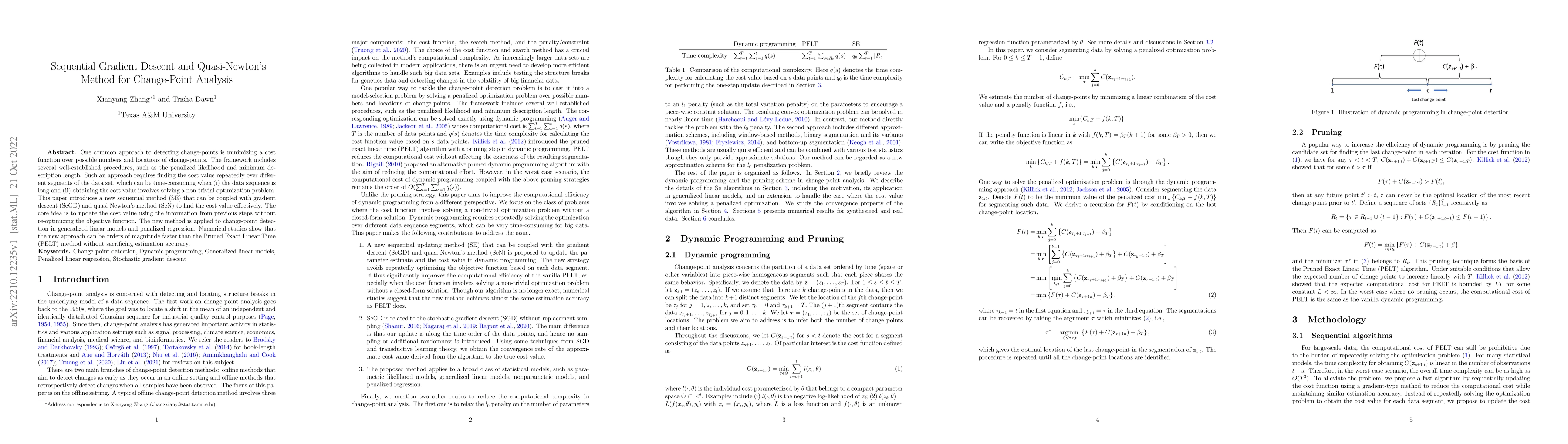 Thumbnail for Sequential Gradient Descent and Quasi-Newton's Method for Change-Point
  Analysis