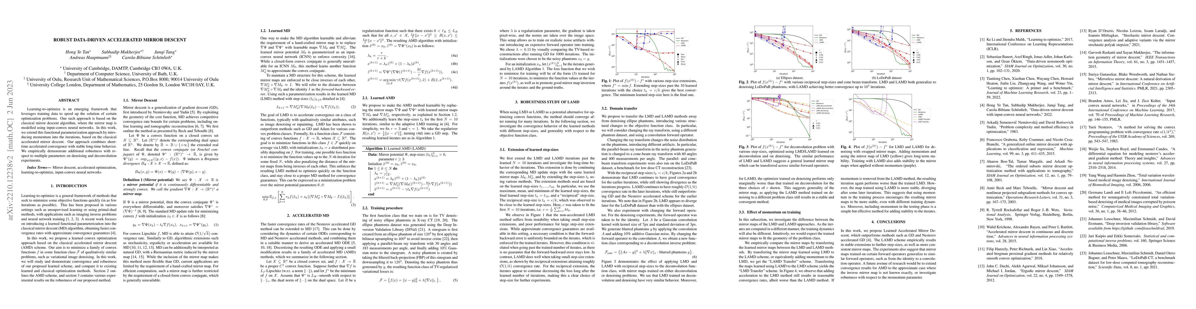 Thumbnail for Robust Data-Driven Accelerated Mirror Descent