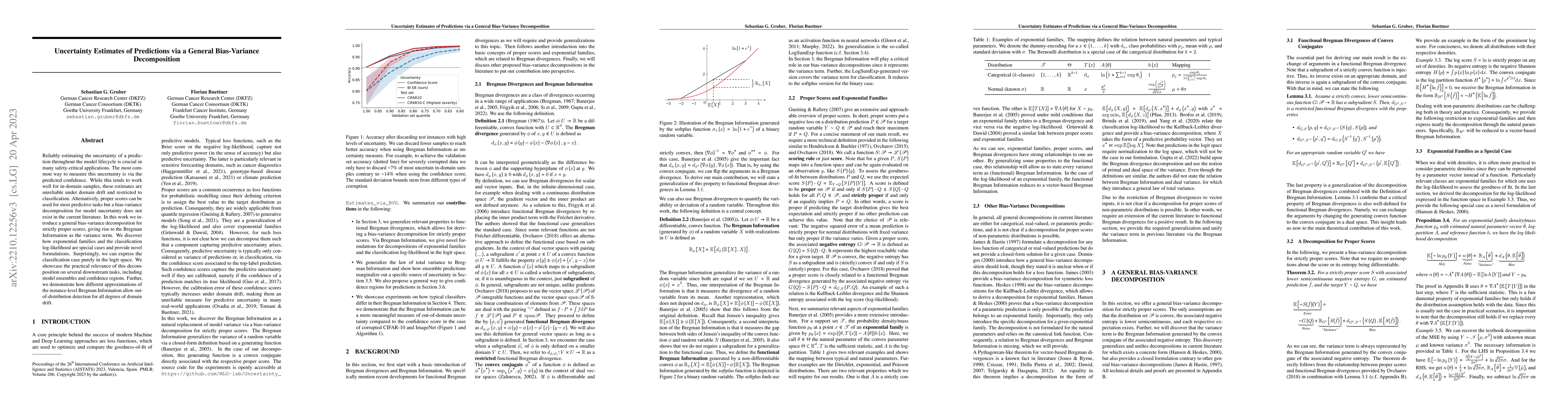 Thumbnail for Uncertainty Estimates of Predictions via a General Bias-Variance
  Decomposition