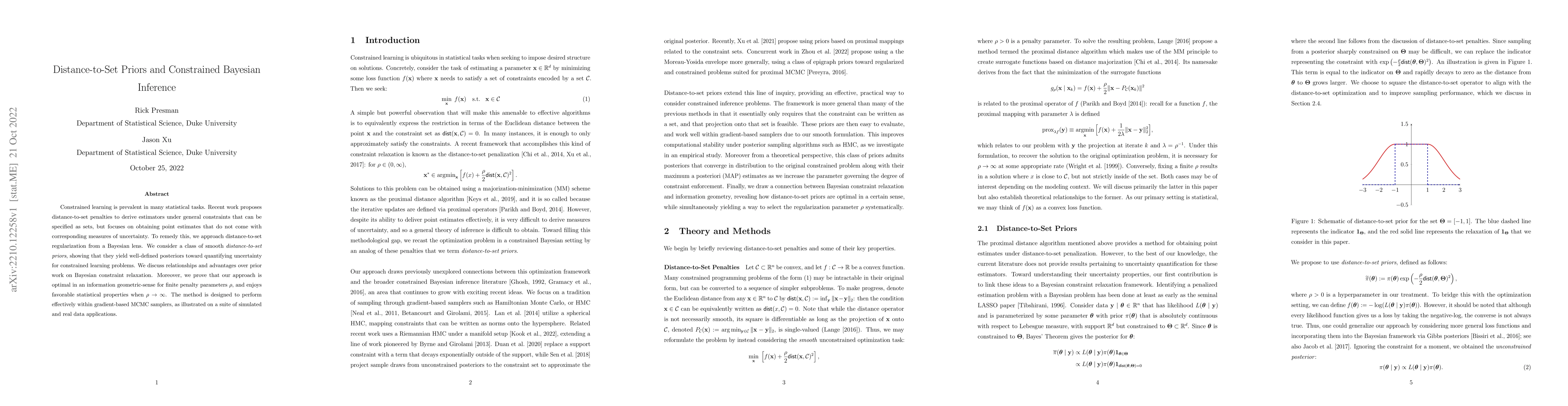 Thumbnail for Distance-to-Set Priors and Constrained Bayesian Inference