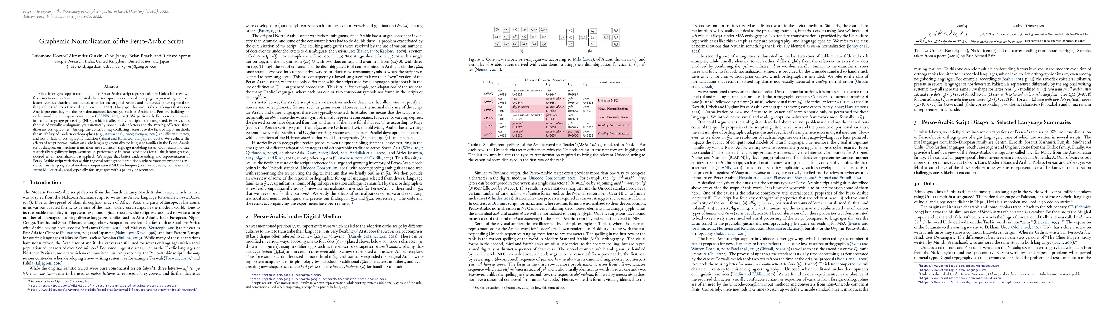 Thumbnail for Graphemic Normalization of the Perso-Arabic Script