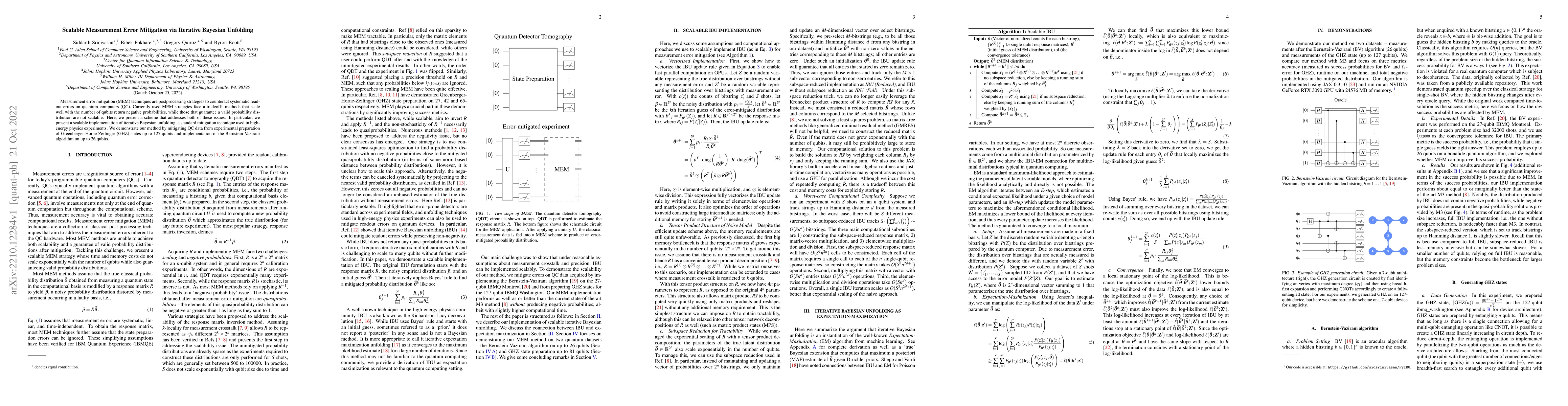 Thumbnail for Scalable Measurement Error Mitigation via Iterative Bayesian Unfolding