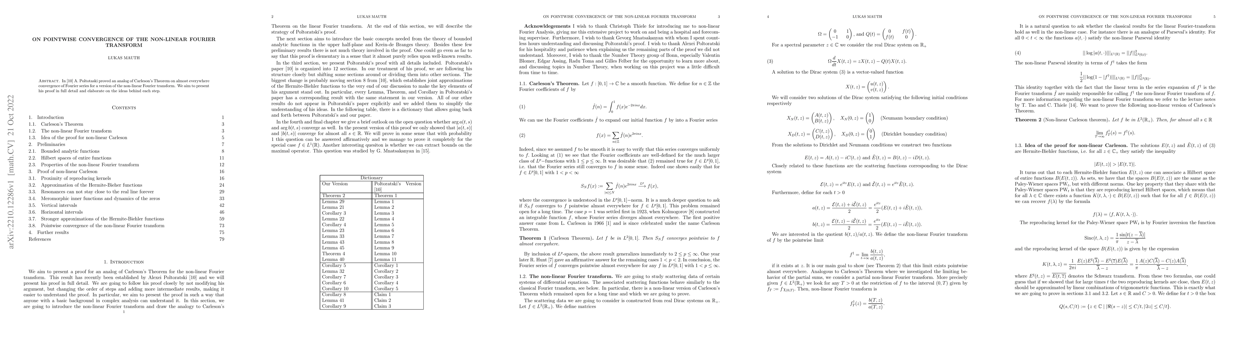 Thumbnail for On Pointwise convergence of the non-linear Fourier transform