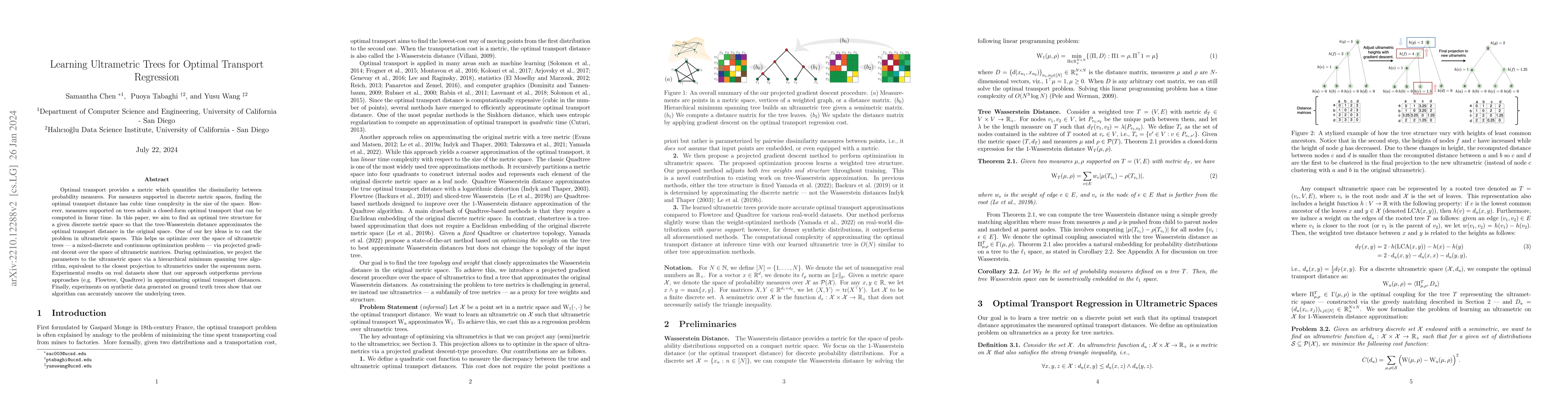 Thumbnail for Learning Ultrametric Trees for Optimal Transport Regression