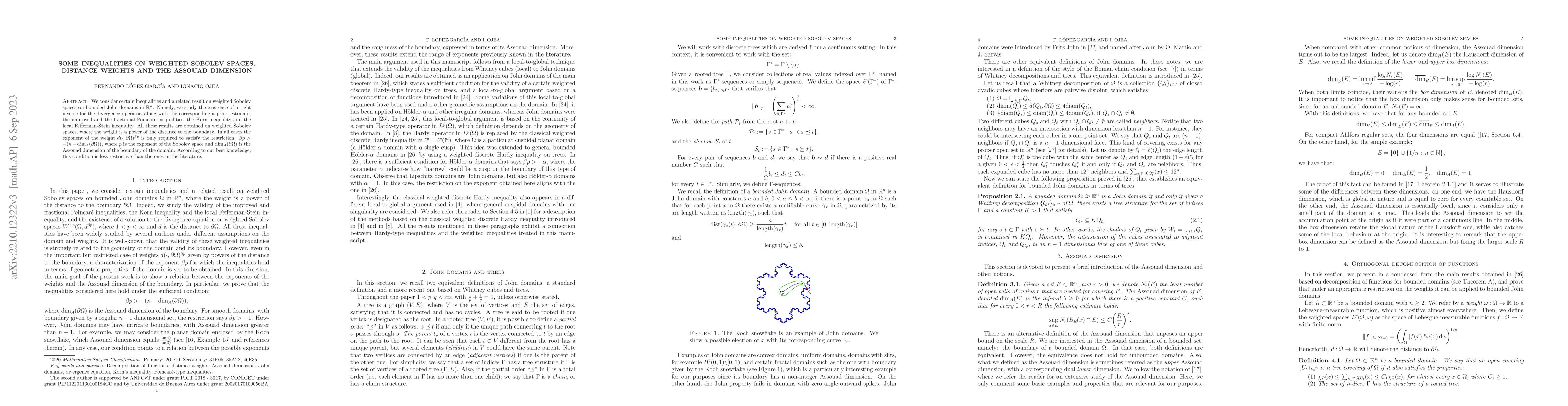 Thumbnail for Some inequalities on weighted Sobolev spaces, distance weights and the
  Assouad dimension