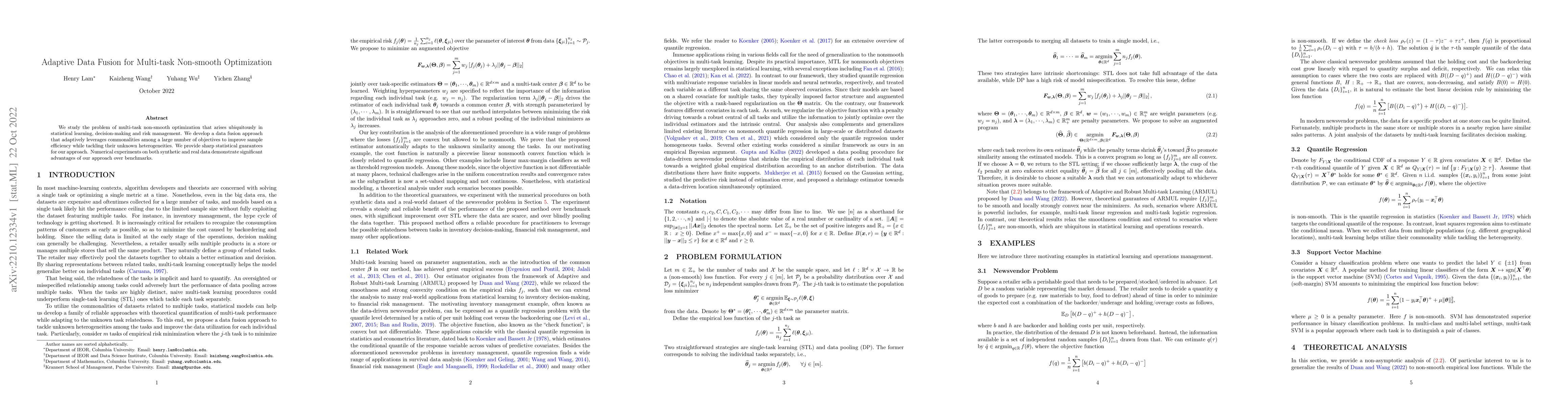 Thumbnail for Adaptive Data Fusion for Multi-task Non-smooth Optimization