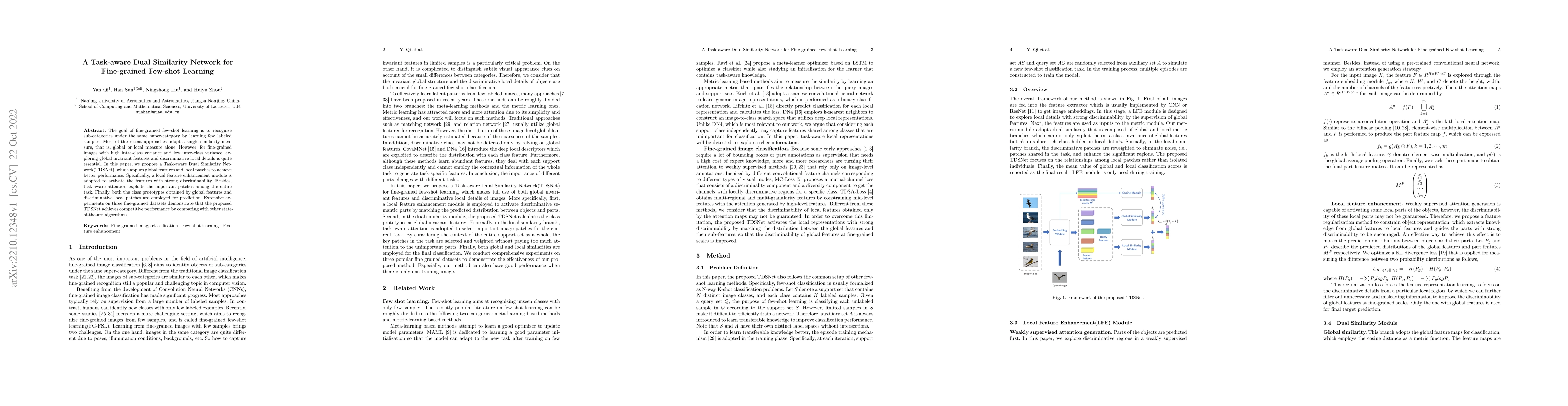 Thumbnail for A Task-aware Dual Similarity Network for Fine-grained Few-shot Learning