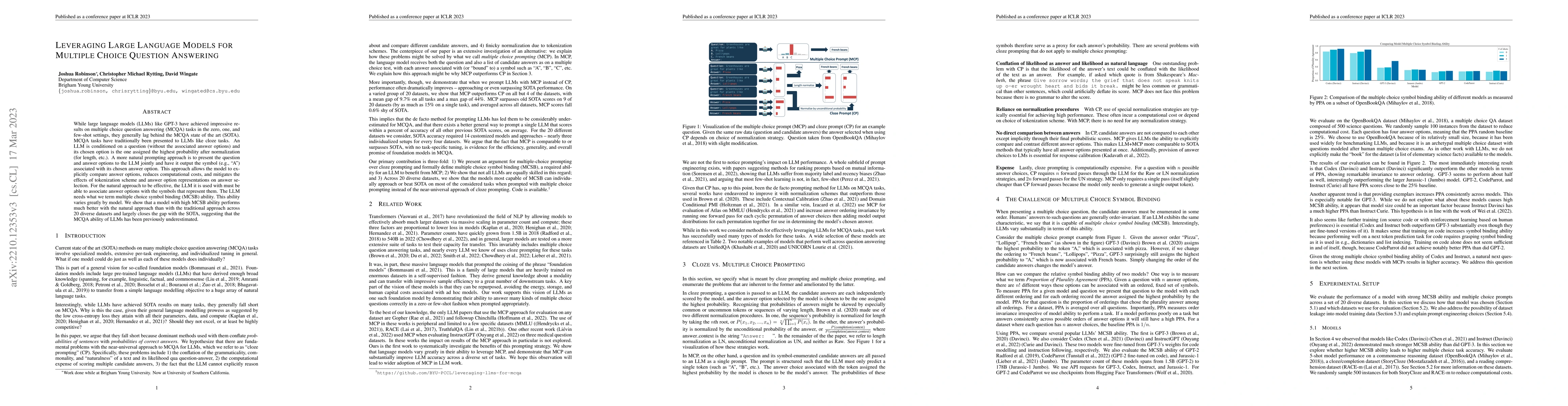 Thumbnail for Leveraging Large Language Models for Multiple Choice Question Answering
