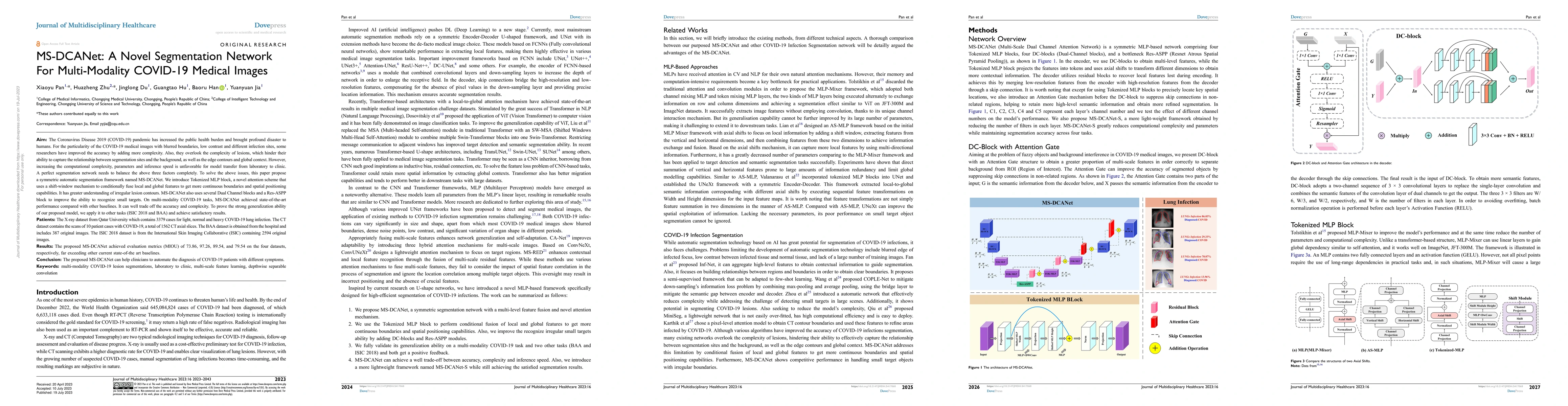 Thumbnail for MS-DCANet: A Novel Segmentation Network For Multi-Modality COVID-19
  Medical Images
