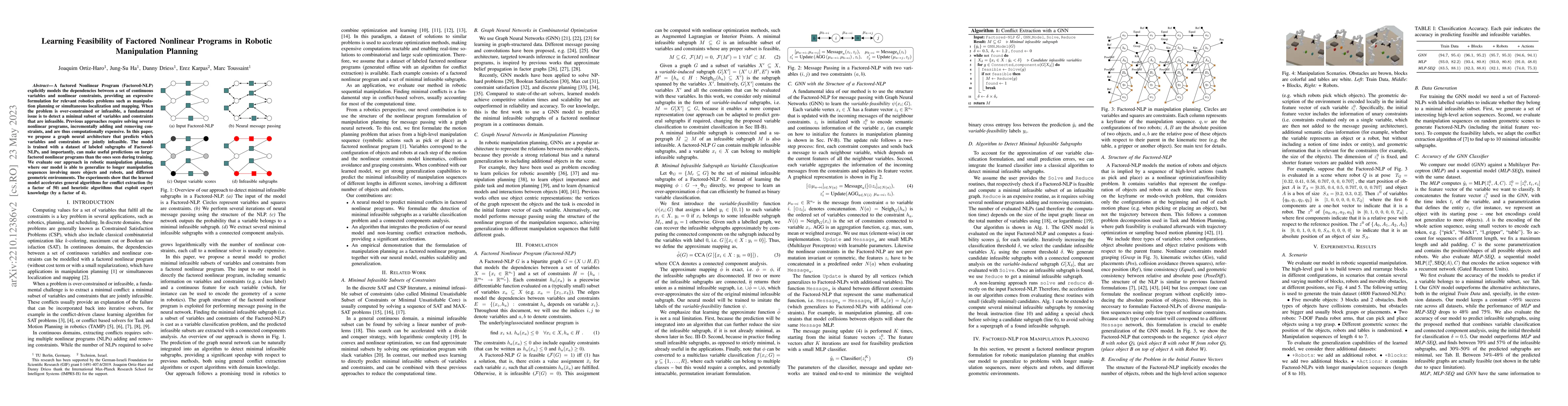 Thumbnail for Learning Feasibility of Factored Nonlinear Programs in Robotic
  Manipulation Planning