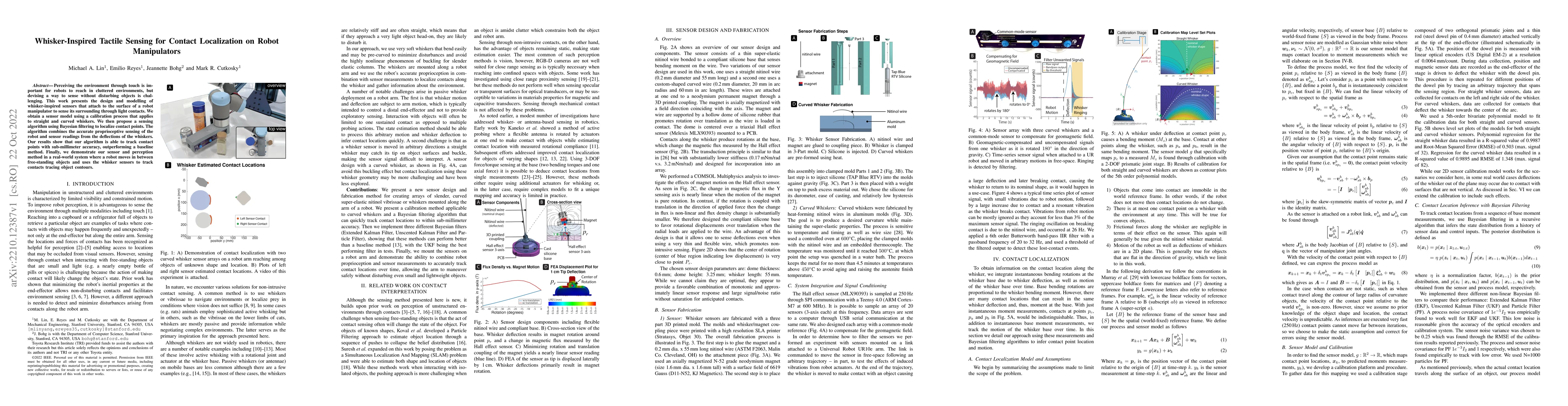 Thumbnail for Whisker-Inspired Tactile Sensing for Contact Localization on Robot
  Manipulators