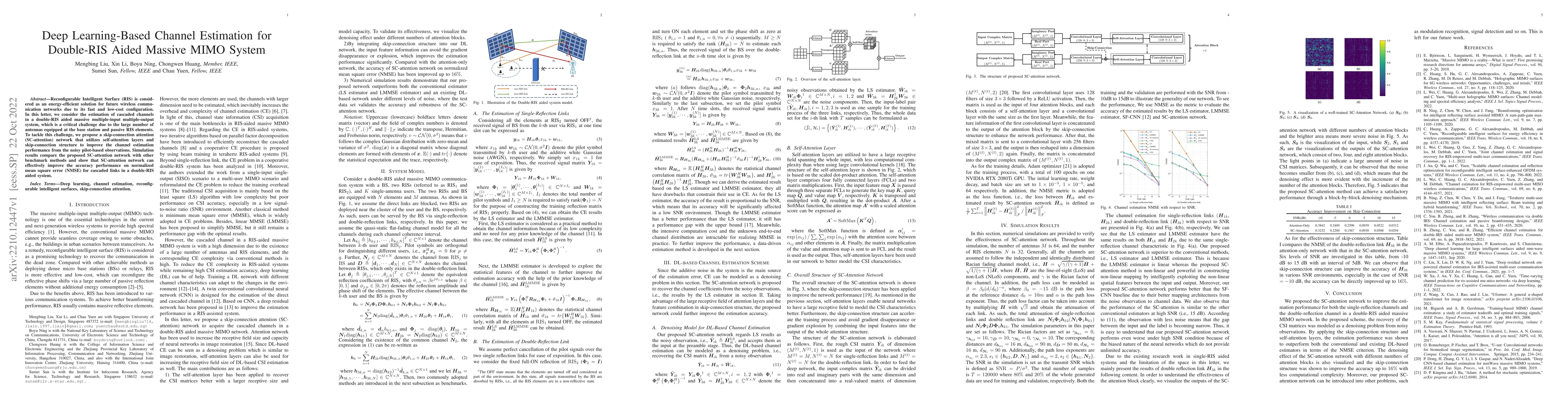 Thumbnail for Deep Learning-Based Channel Estimation for Double-RIS Aided Massive MIMO
  System