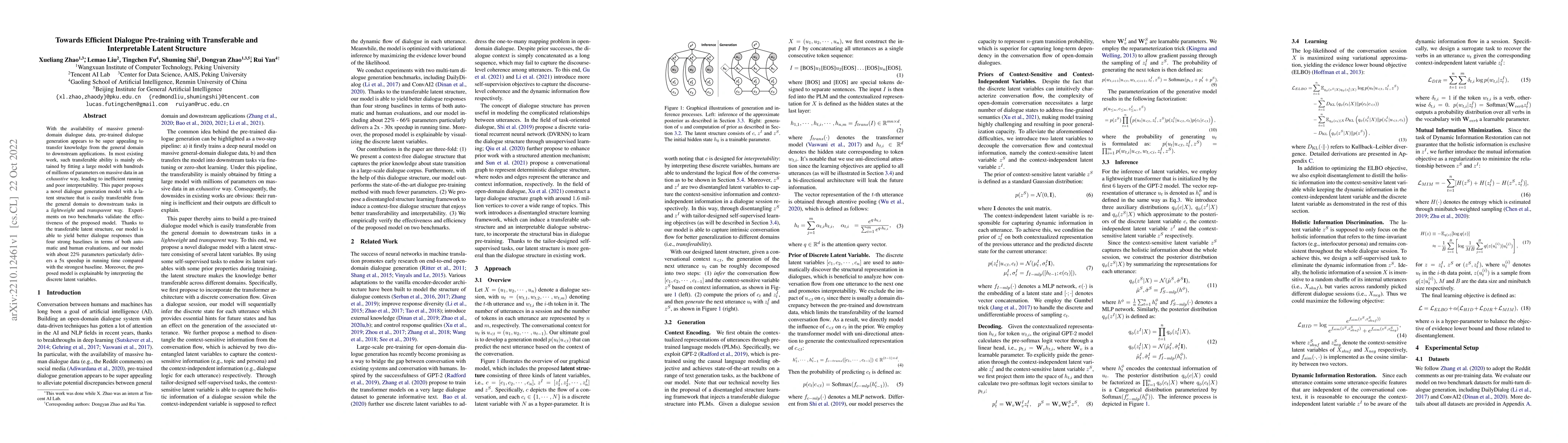 Thumbnail for Towards Efficient Dialogue Pre-training with Transferable and
  Interpretable Latent Structure