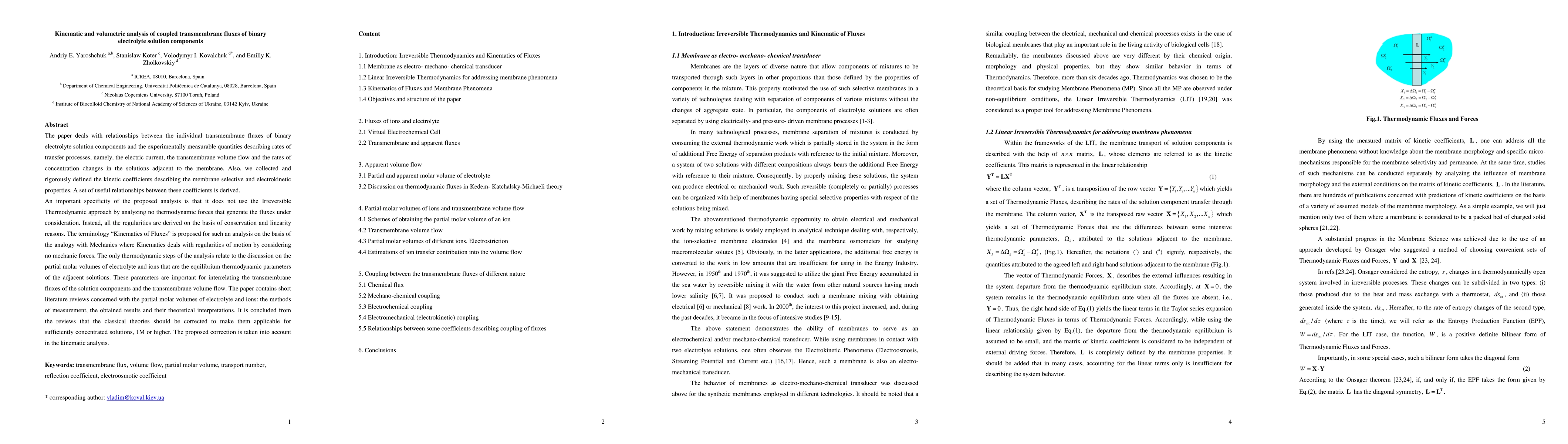 Thumbnail for Kinematic and volumetric analysis of coupled transmembrane fluxes of
  binary electrolyte solution components