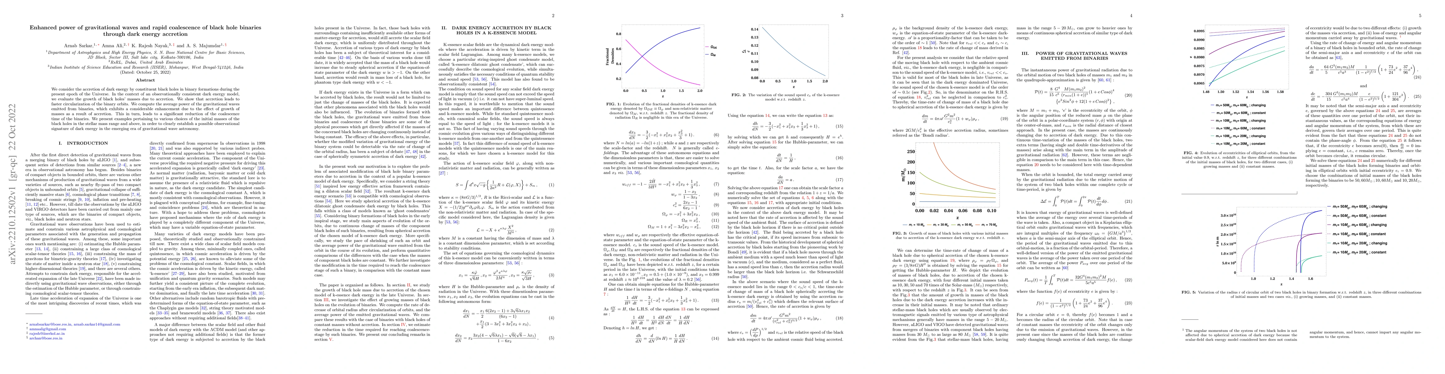 Thumbnail for Enhanced power of gravitational waves and rapid coalescence of black
  hole binaries through dark energy accretion
