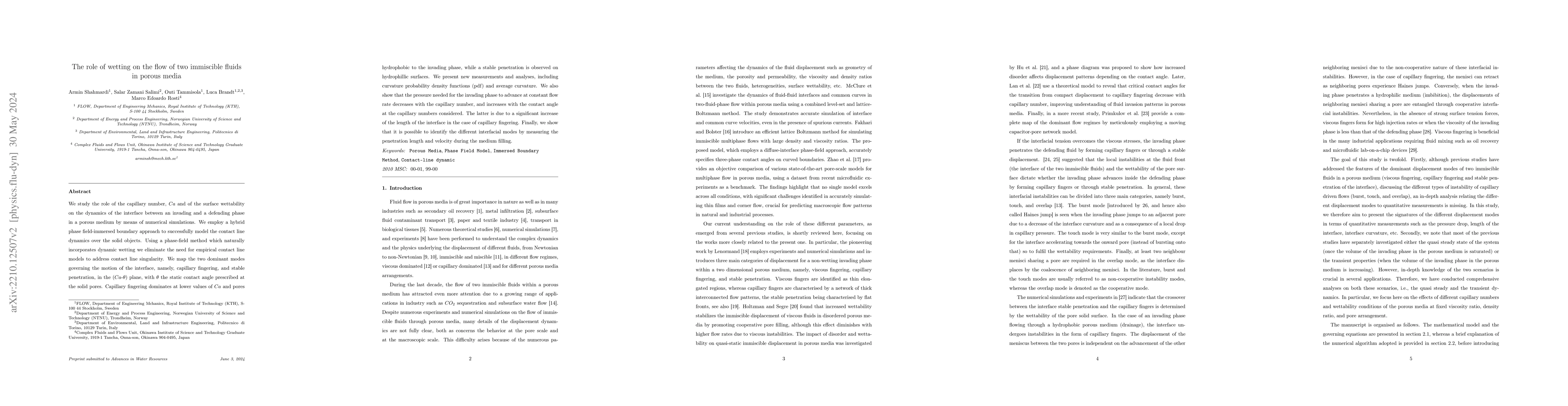 Thumbnail for The role of wetting on the flow of two immiscible fluids in porous media