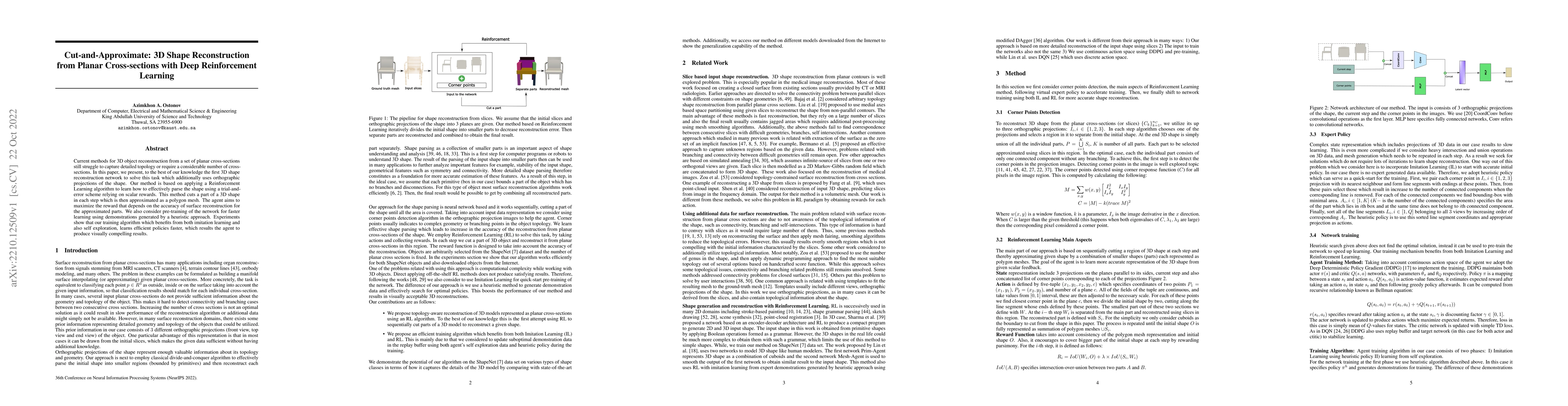Thumbnail for Cut-and-Approximate: 3D Shape Reconstruction from Planar Cross-sections
  with Deep Reinforcement Learning