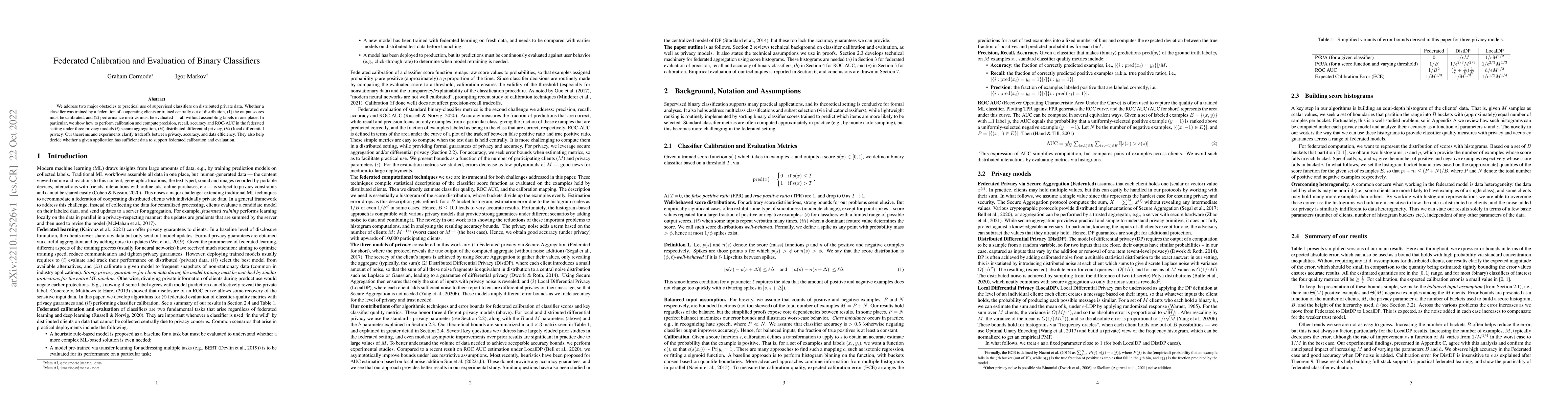 Thumbnail for Federated Calibration and Evaluation of Binary Classifiers