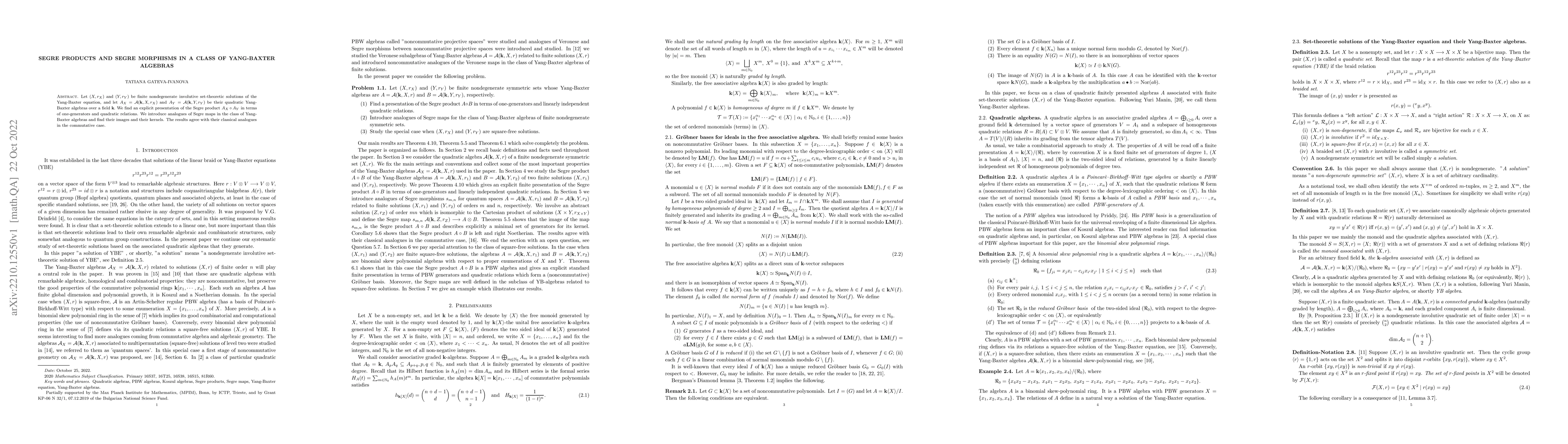 Thumbnail for Segre products and Segre morphisms in a class of Yang-Baxter algebras