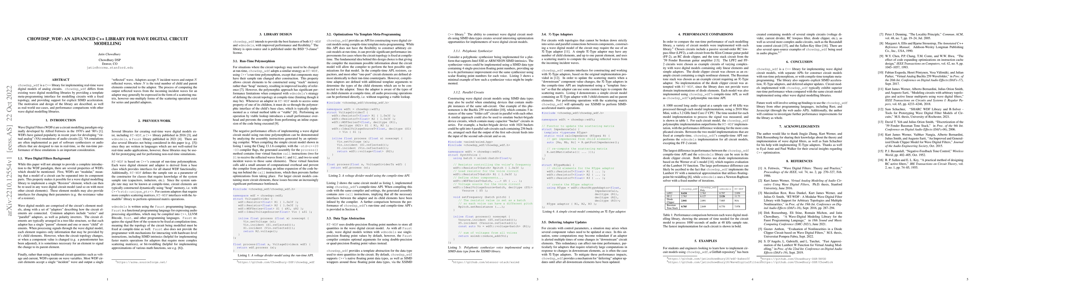 Thumbnail for chowdsp_wdf: An Advanced C++ Library for Wave Digital Circuit Modelling