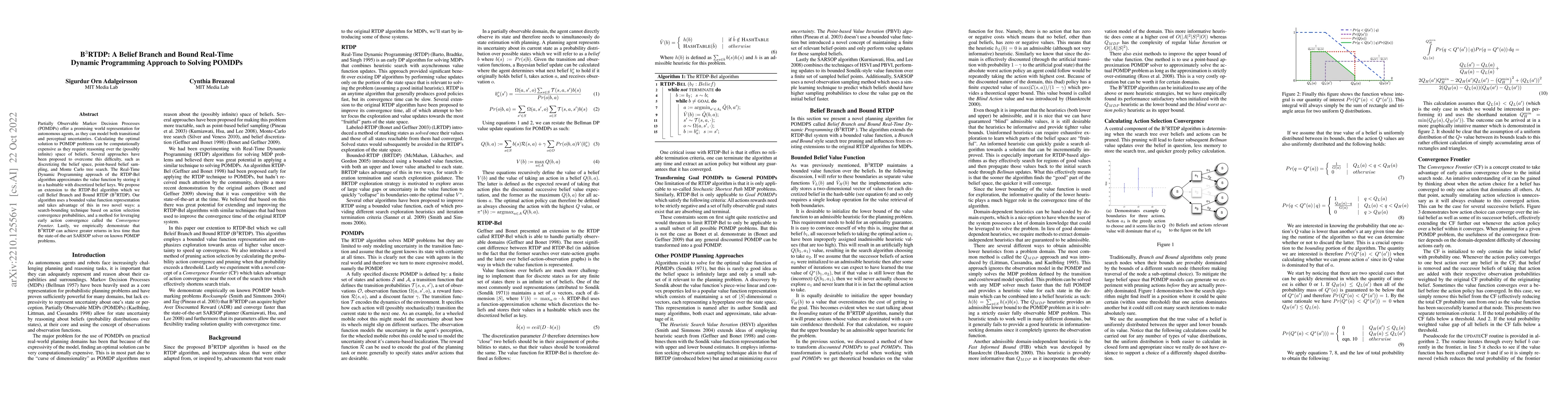 Thumbnail for B$^3$RTDP: A Belief Branch and Bound Real-Time Dynamic Programming
  Approach to Solving POMDPs