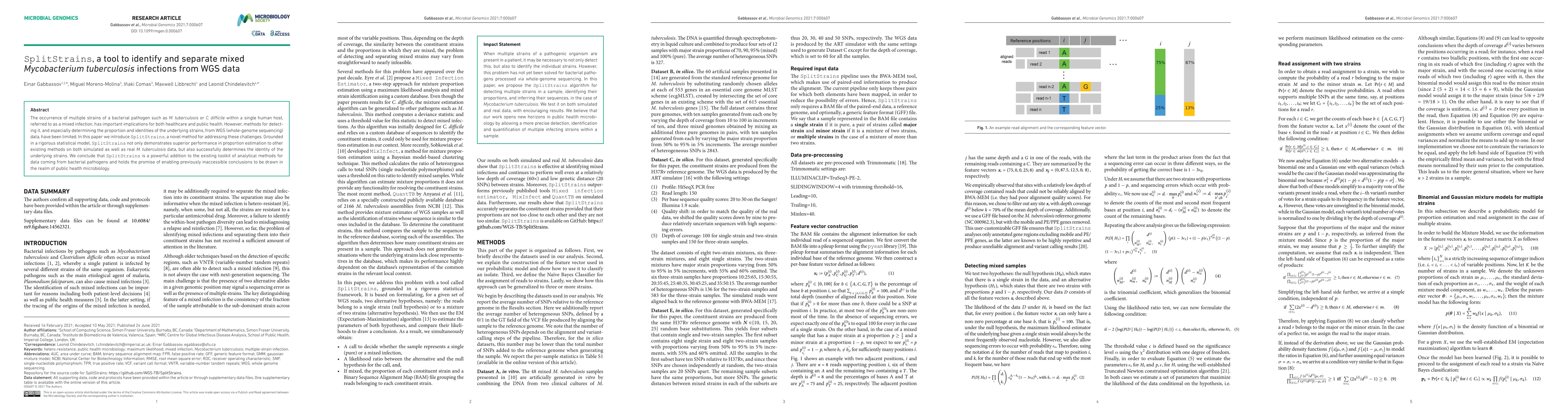 Thumbnail for SplitStrains, a tool to identify and separate mixed Mycobacterium
  tuberculosis infections from WGS data