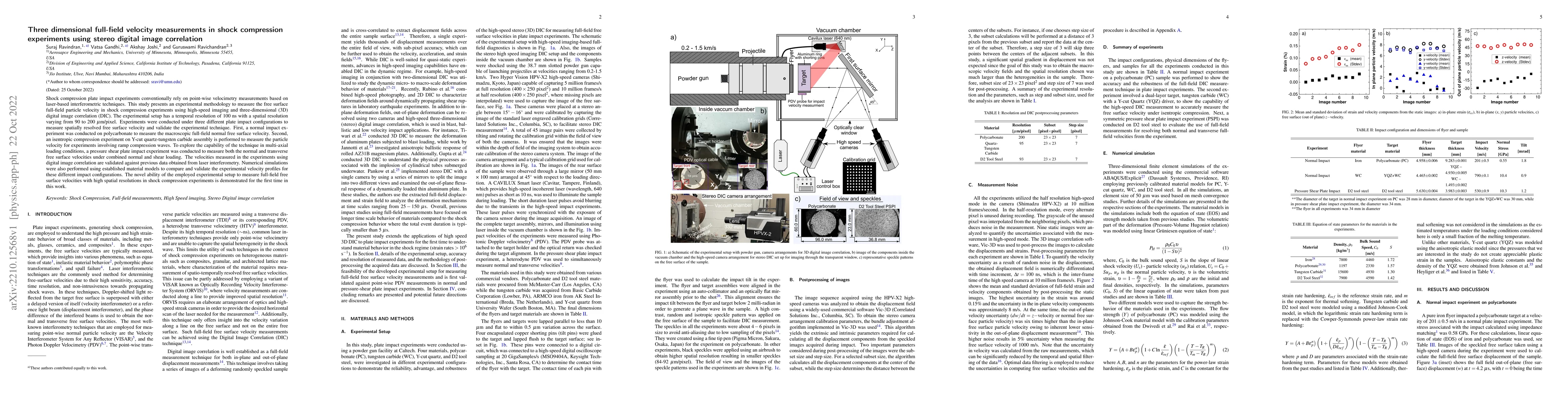 Thumbnail for Three dimensional full-field velocity measurements in shock compression
  experiments using stereo digital image correlation