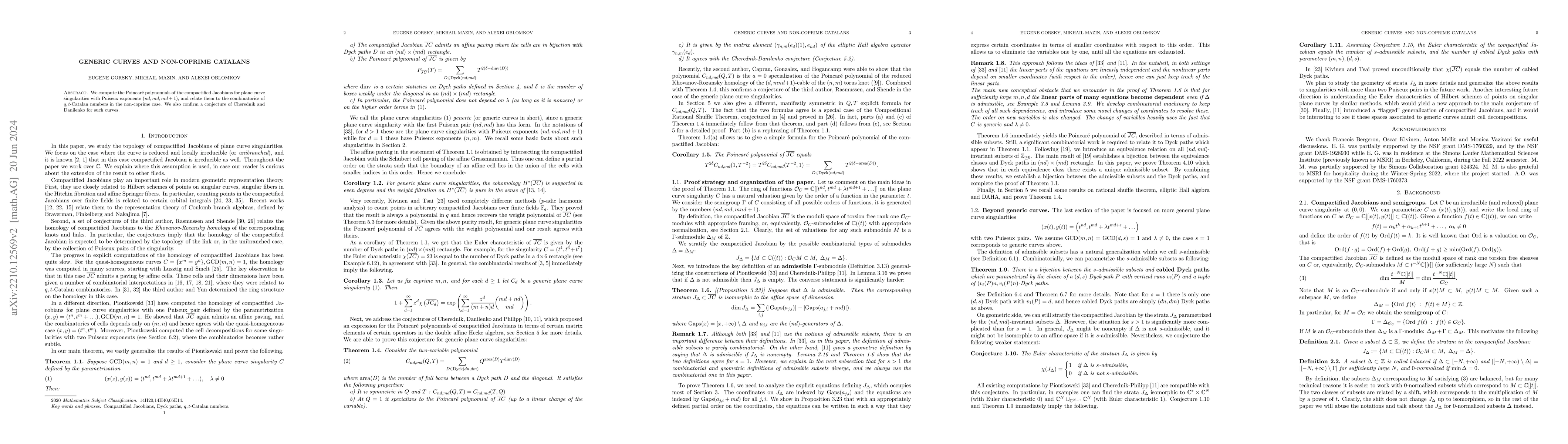 Thumbnail for Generic curves and non-coprime Catalans
