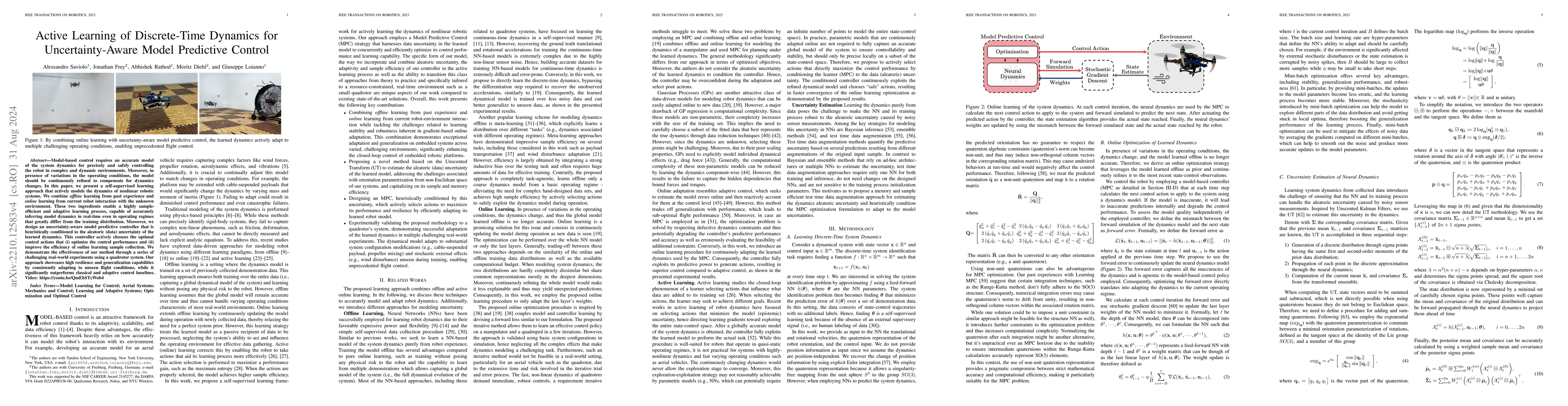 Thumbnail for Active Learning of Discrete-Time Dynamics for Uncertainty-Aware Model
  Predictive Control