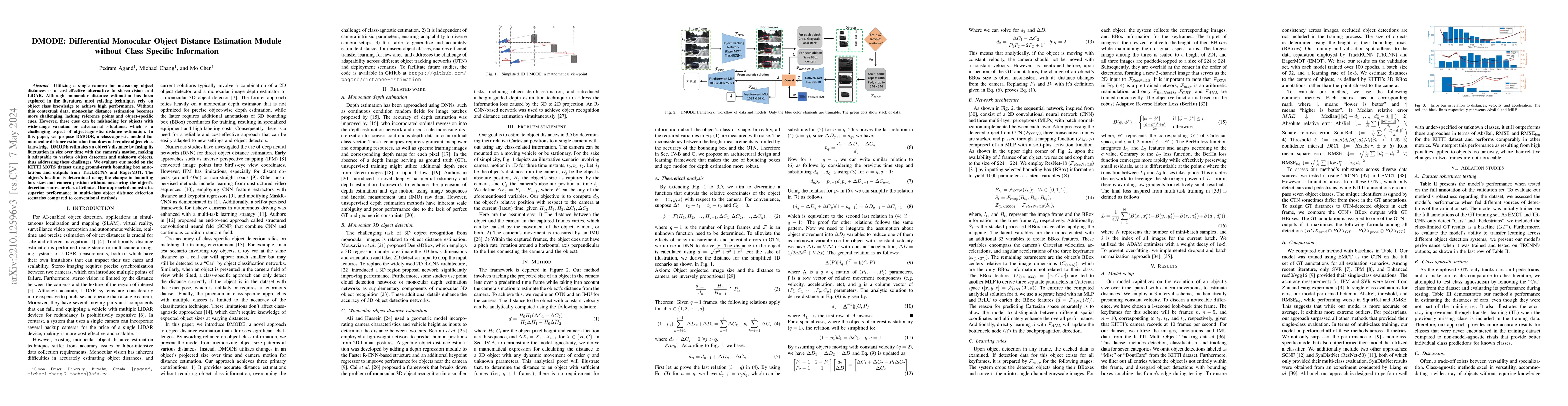 Thumbnail for DMODE: Differential Monocular Object Distance Estimation Module without
  Class Specific Information