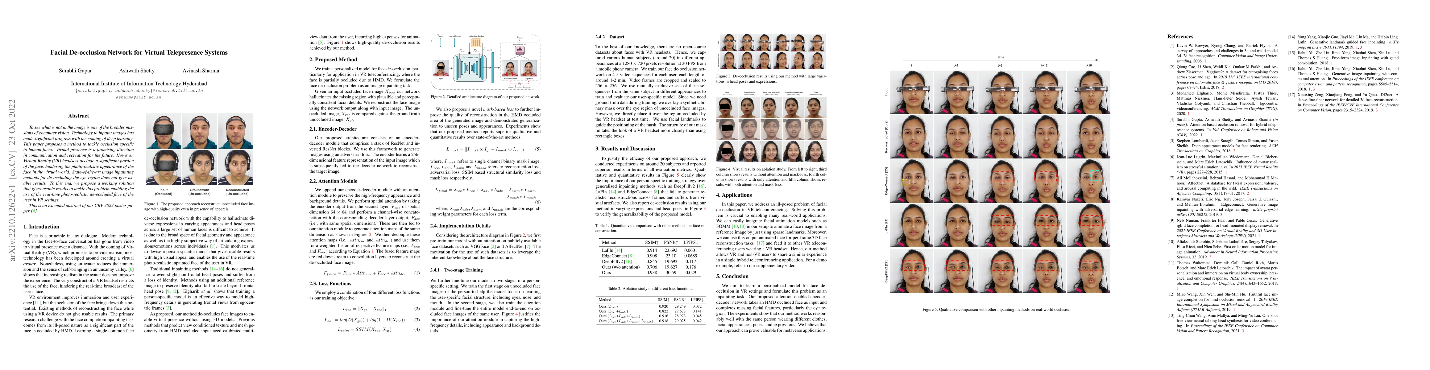 Thumbnail for Facial De-occlusion Network for Virtual Telepresence Systems