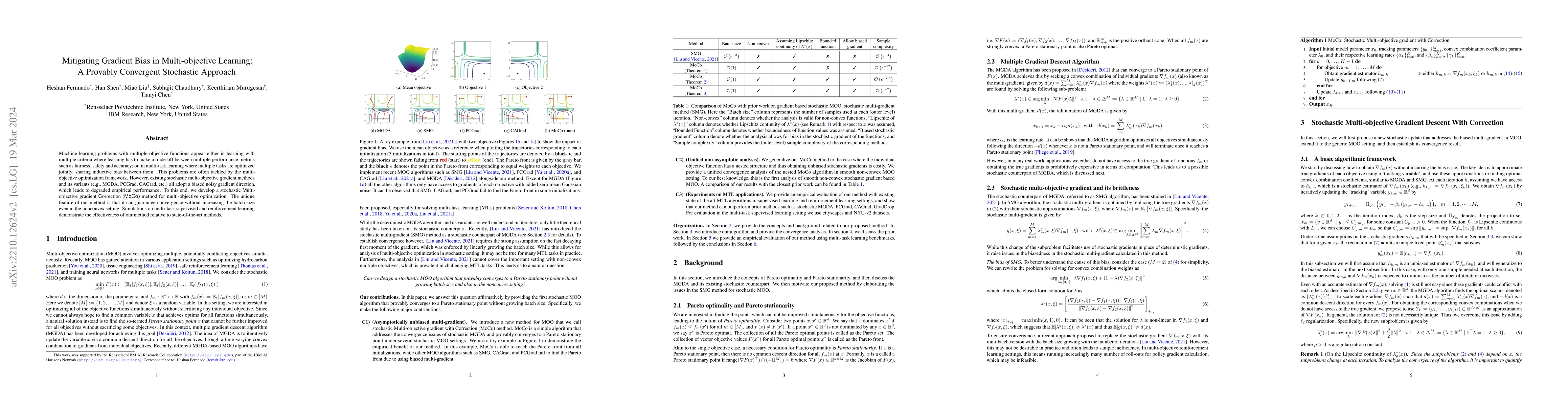 Thumbnail for Mitigating Gradient Bias in Multi-objective Learning: A Provably
  Convergent Stochastic Approach