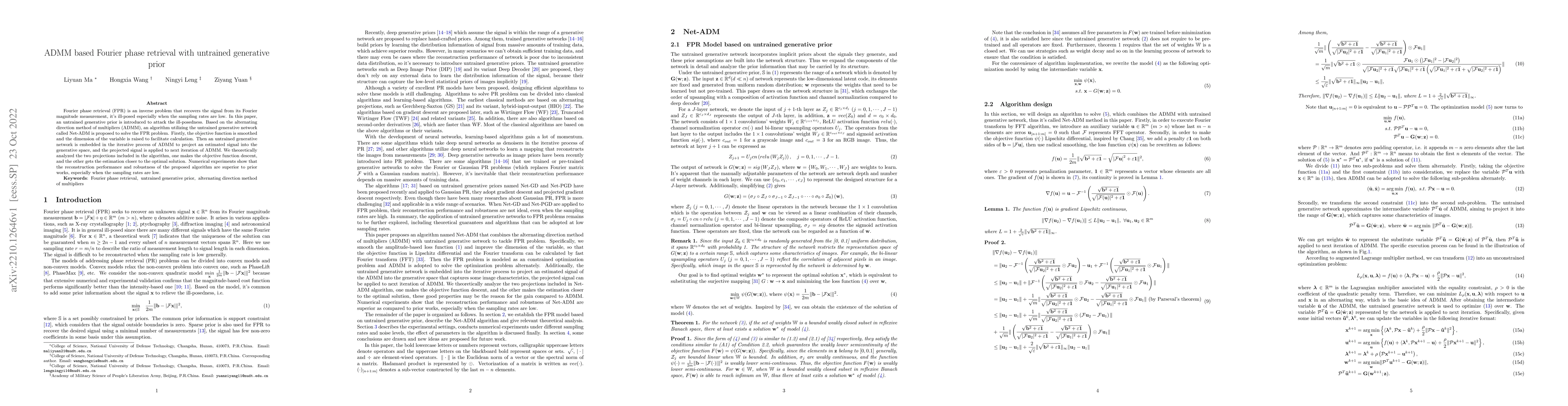 Thumbnail for ADMM based Fourier phase retrieval with untrained generative prior